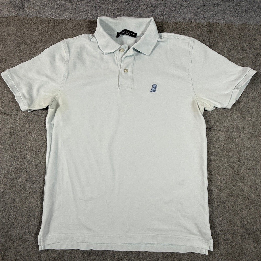 James Bark Polo Shirt Mens Medium Light Blue Pima Cotton Short Sleeve Logo